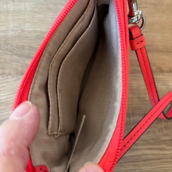 Coach Coral Red Leather Wristlet - Picture 3 of 3